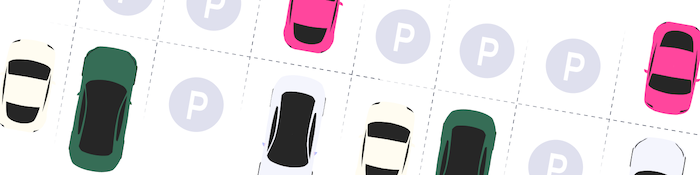 Ilustración de espacios disponibles para profesionales con Zenpark Pro Pool.